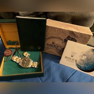 Rolex 34mm two tone watch